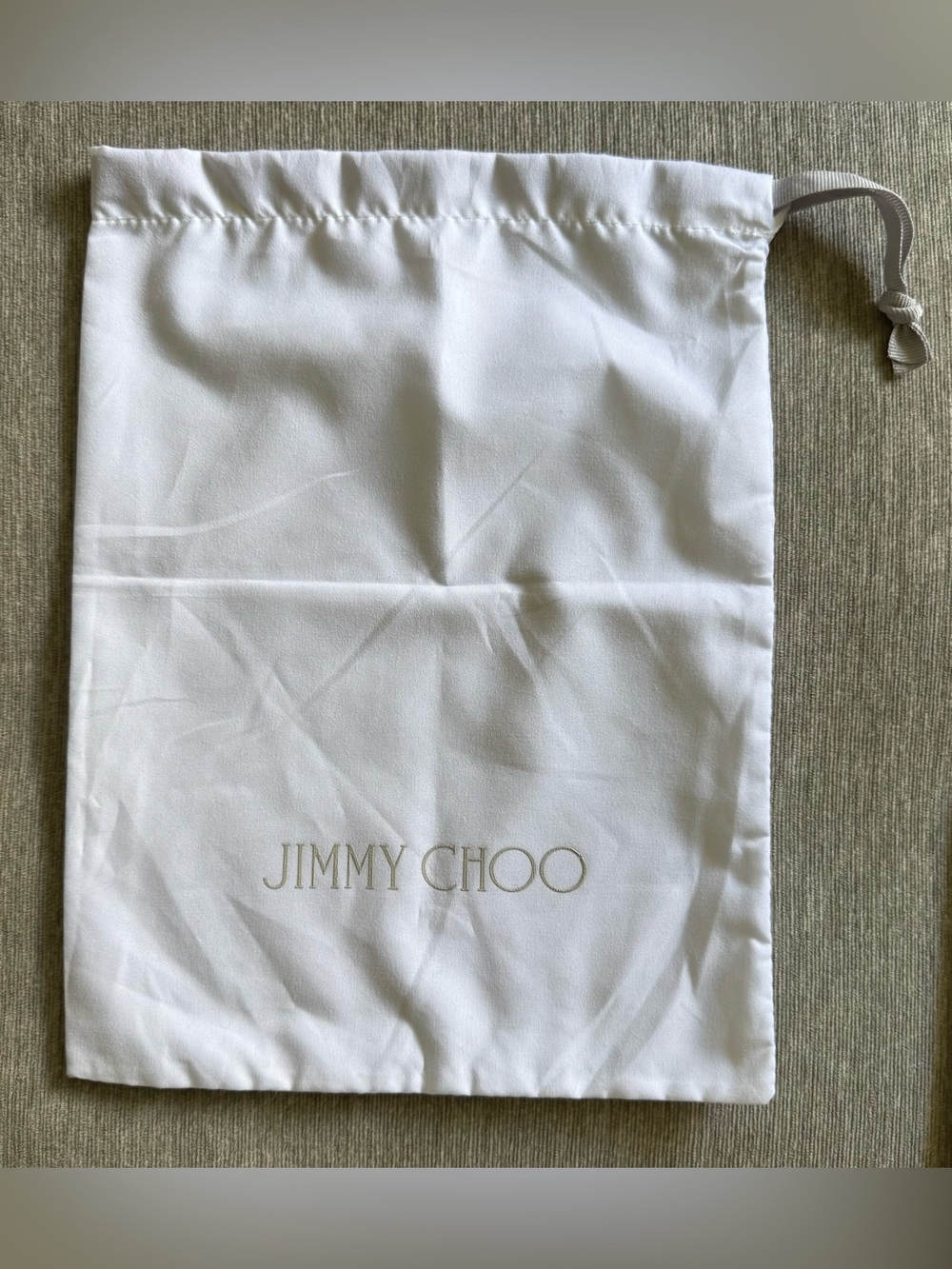 Jimmy Choo White Drawstring Dust Bag 10.5" x 14"